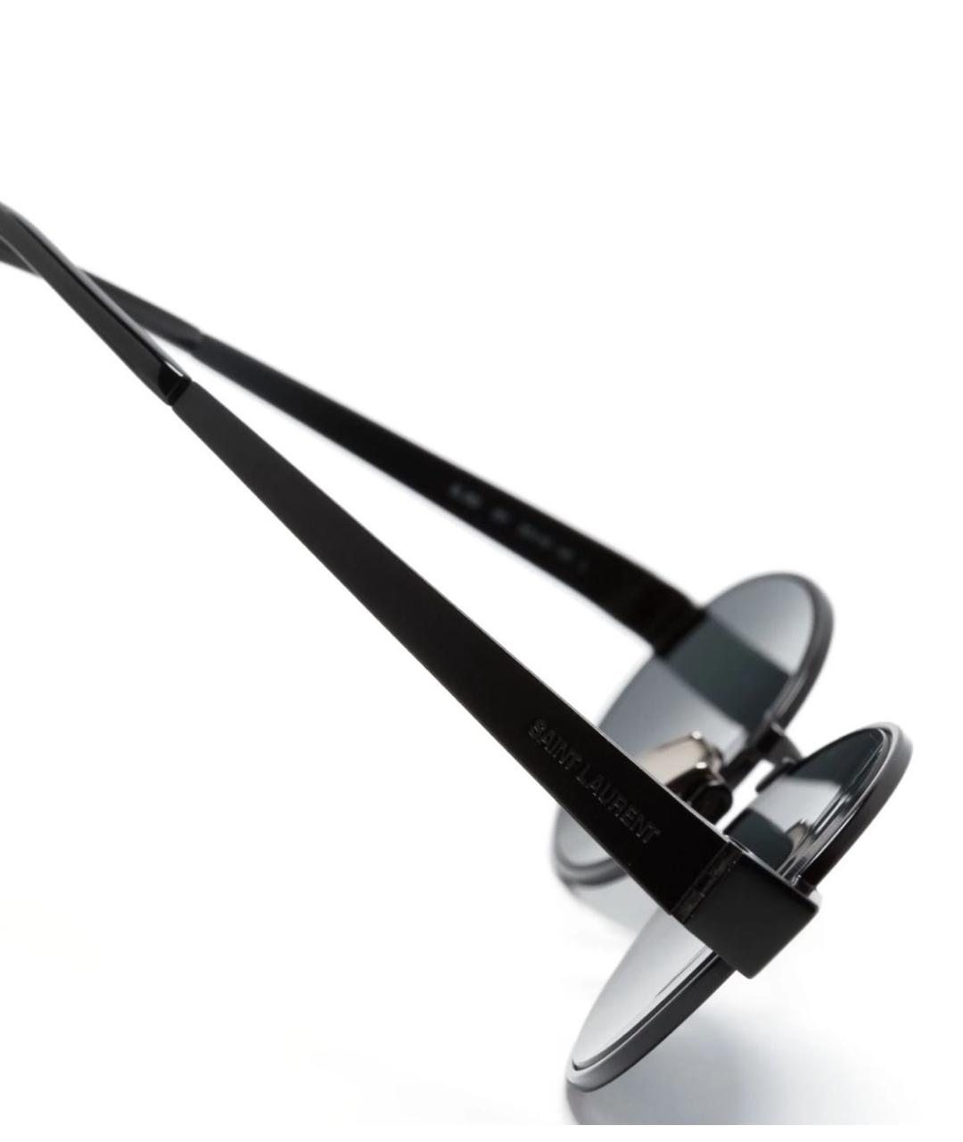 SAINT LAURENT Черные металлические солнцезащитные очки, фото 2