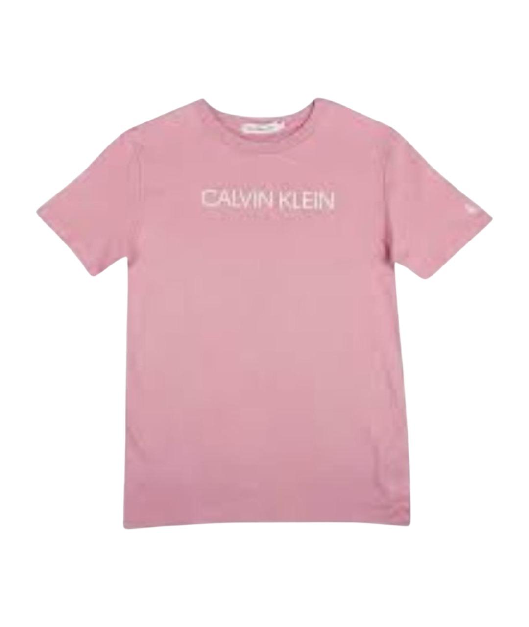 CALVIN KLEIN Розовая хлопковая футболка, фото 1