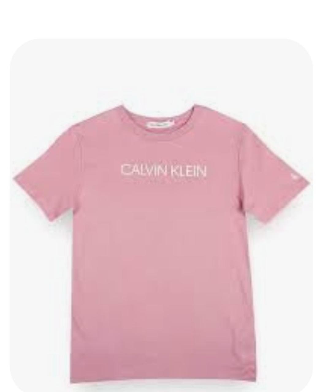 CALVIN KLEIN Розовая хлопковая футболка, фото 9