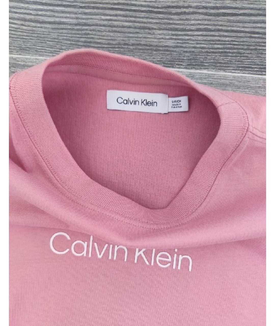 CALVIN KLEIN Розовая хлопковая футболка, фото 6