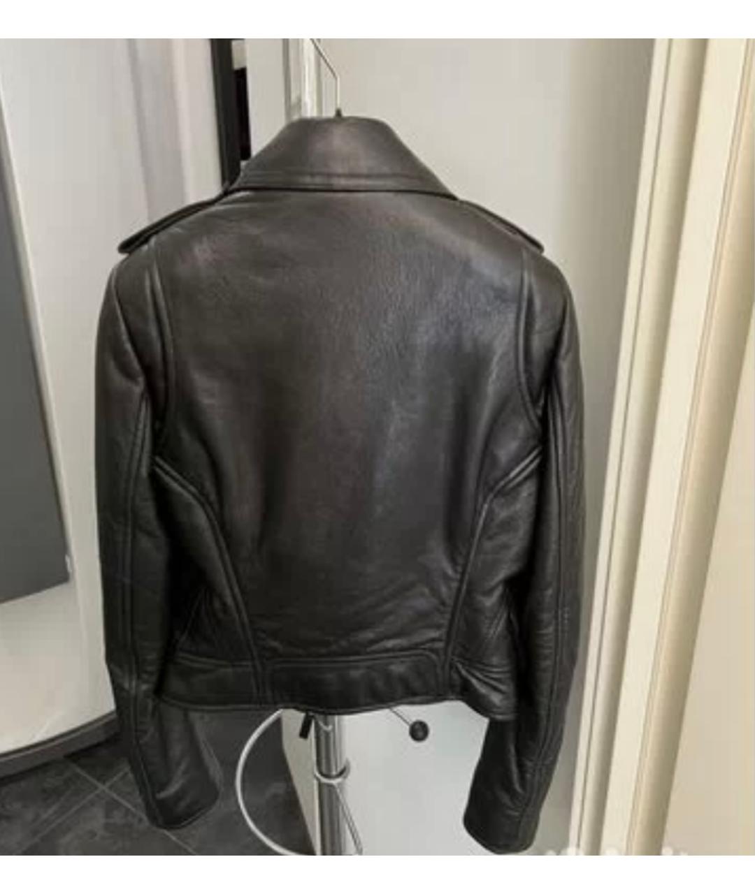 BALENCIAGA Черная кожаная куртка, фото 2