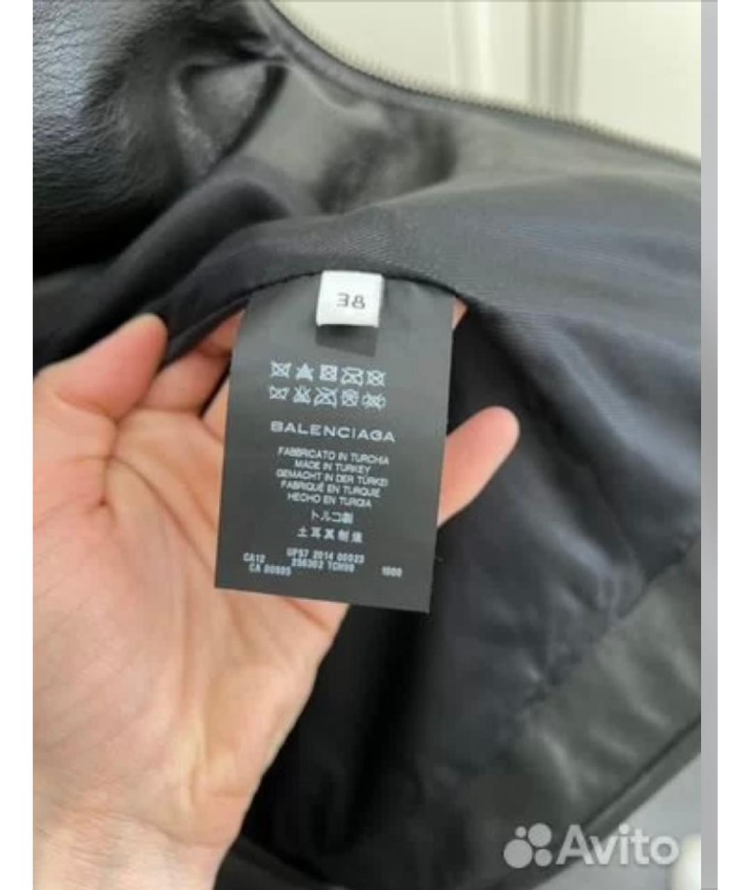 BALENCIAGA Черная кожаная куртка, фото 3