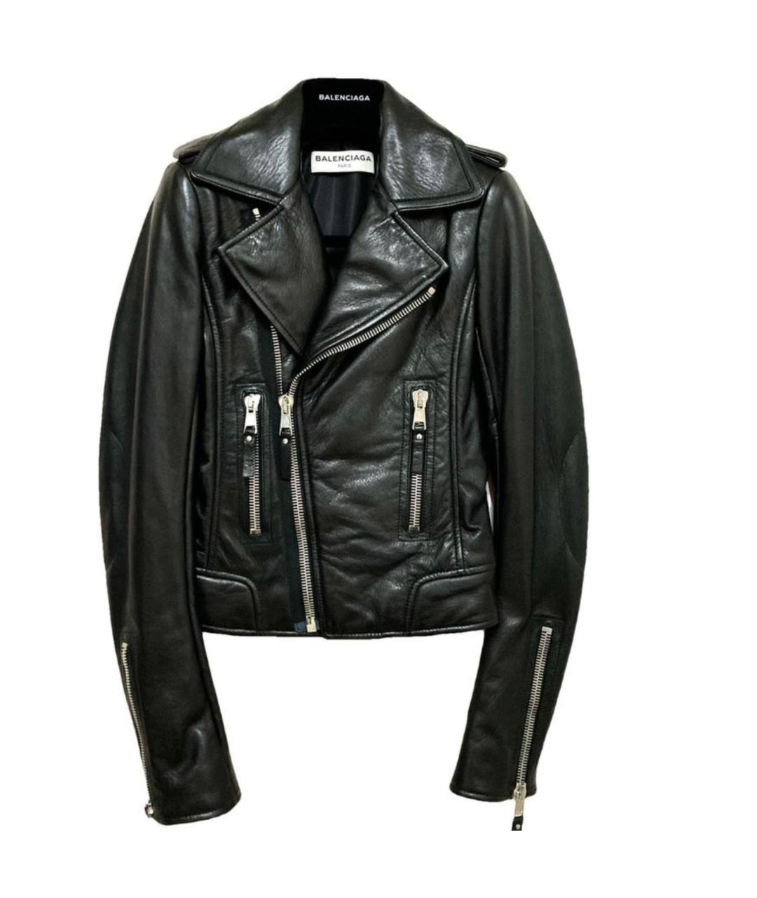 BALENCIAGA Черная кожаная куртка, фото 1