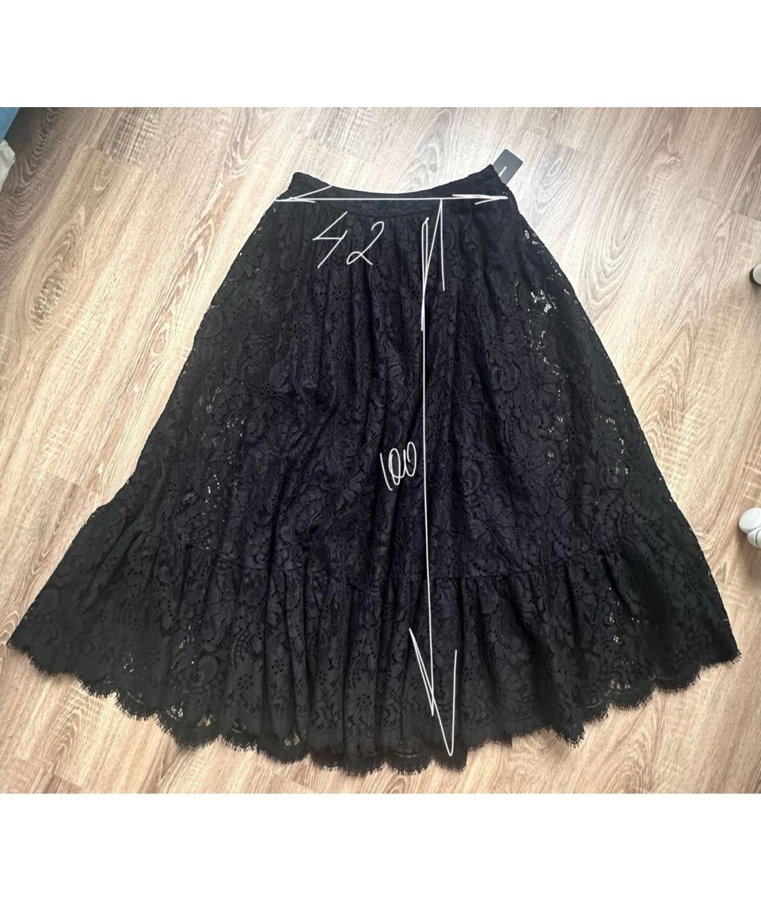 DOLCE&GABBANA Черная хлопковая юбка макси, фото 7