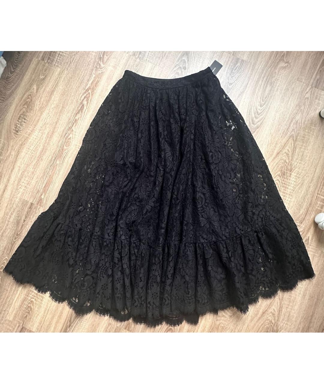 DOLCE&GABBANA Черная хлопковая юбка макси, фото 8