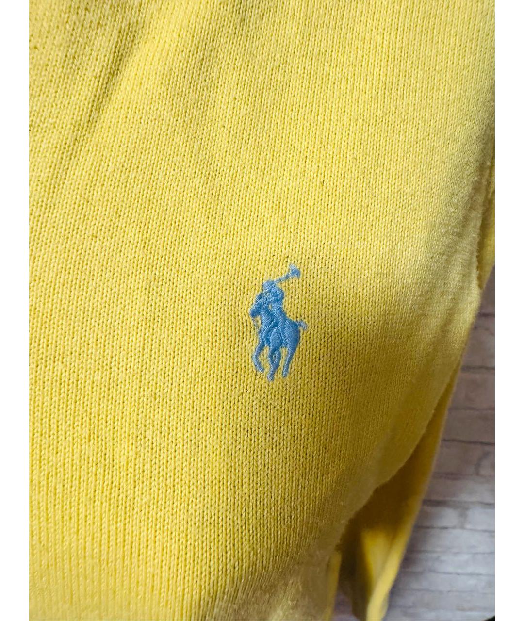 RALPH LAUREN Желтый хлопковый джемпер / свитер, фото 4