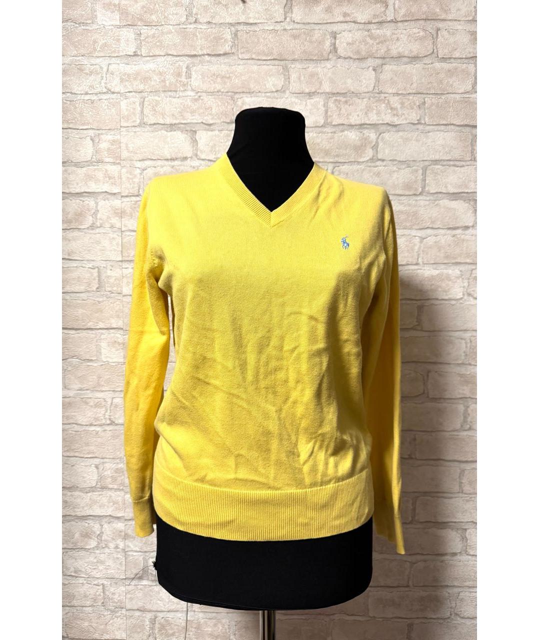 RALPH LAUREN Желтый хлопковый джемпер / свитер, фото 7