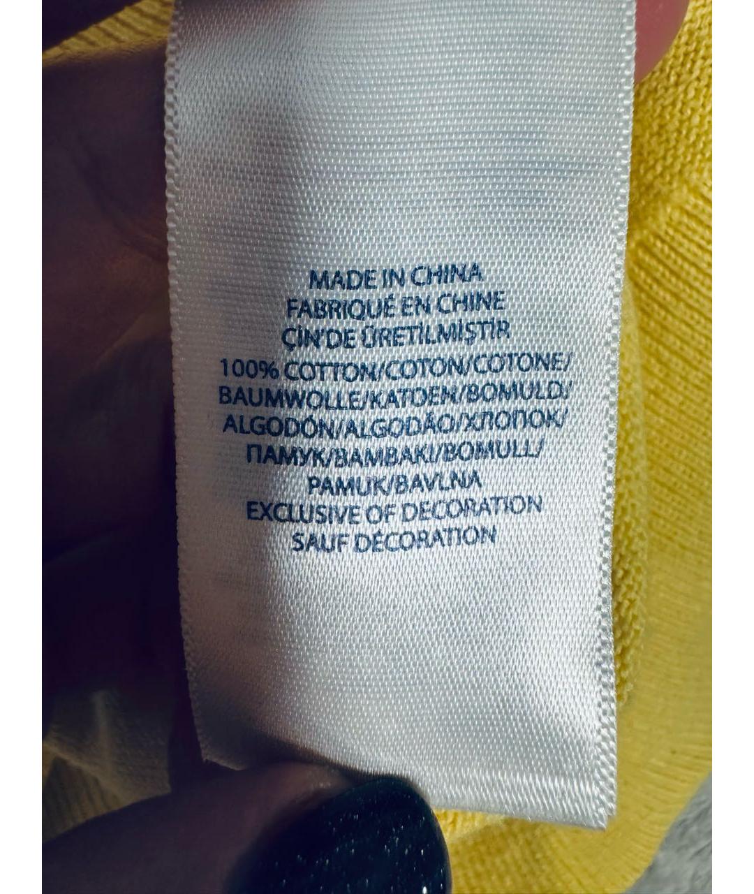 RALPH LAUREN Желтый хлопковый джемпер / свитер, фото 5