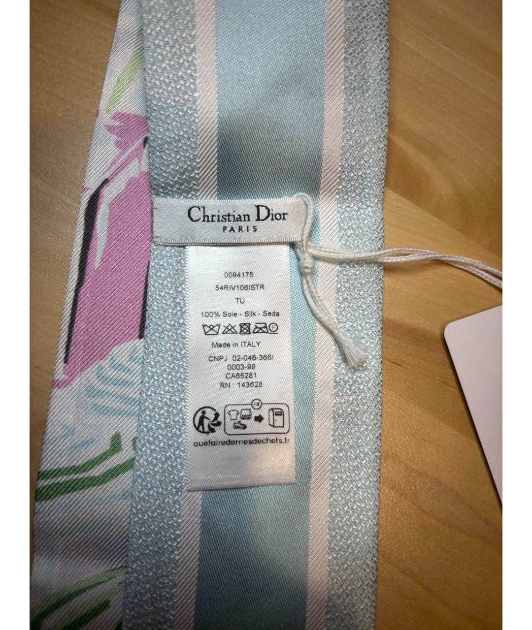 CHRISTIAN DIOR Мульти шелковый шарф, фото 4