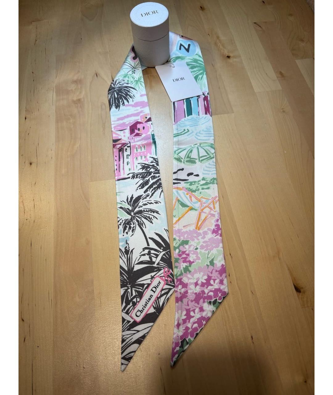 CHRISTIAN DIOR Мульти шелковый шарф, фото 2
