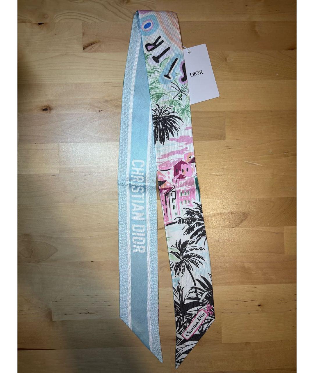 CHRISTIAN DIOR Мульти шелковый шарф, фото 8