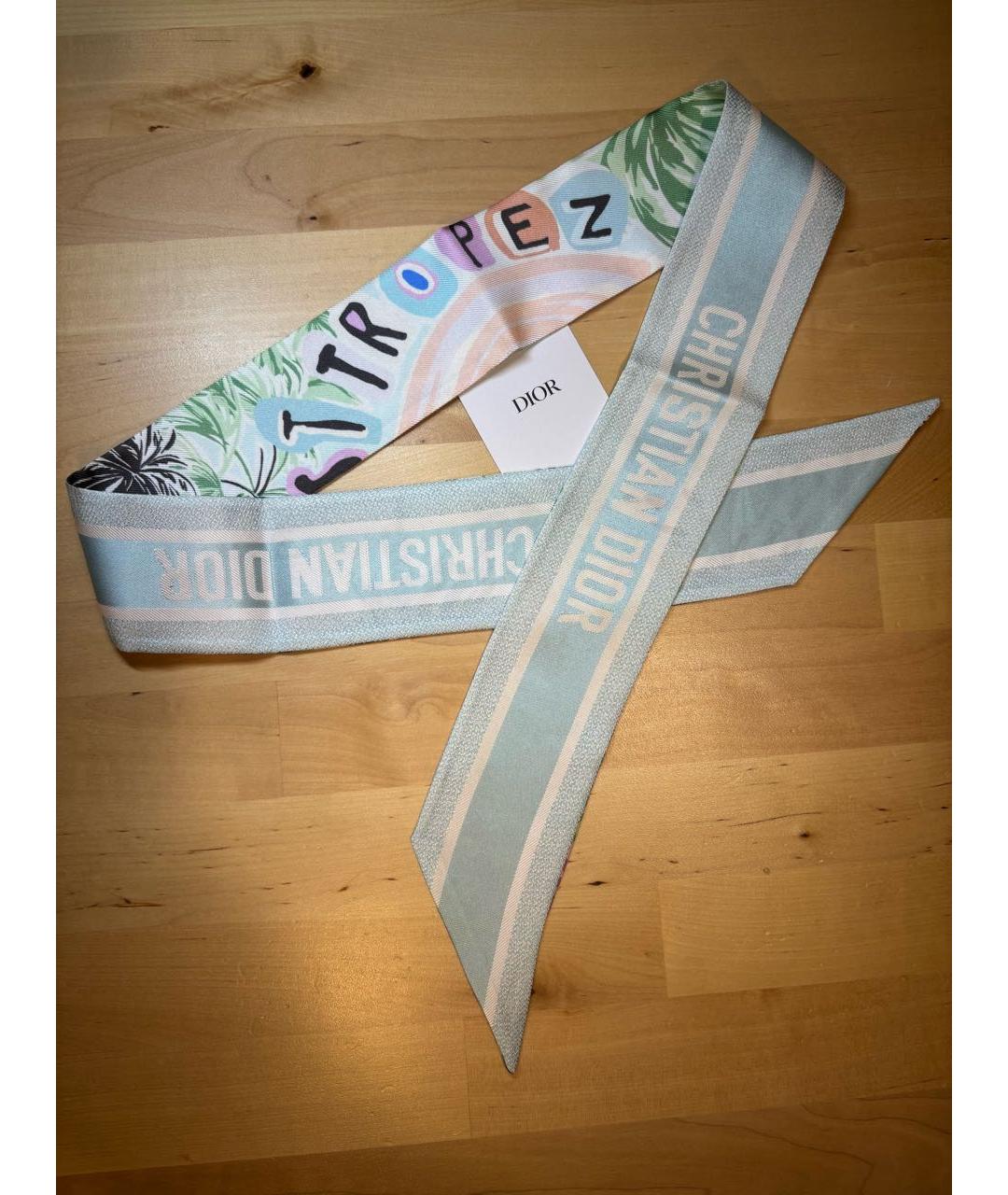 CHRISTIAN DIOR Мульти шелковый шарф, фото 6