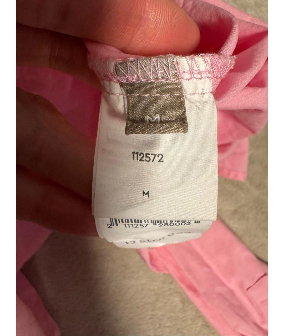 12 STOREEZ Розовая хлопковая рубашка, фото 5