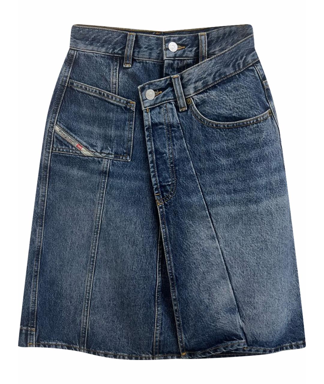 DIESEL Темно-синяя деним юбка миди, фото 1
