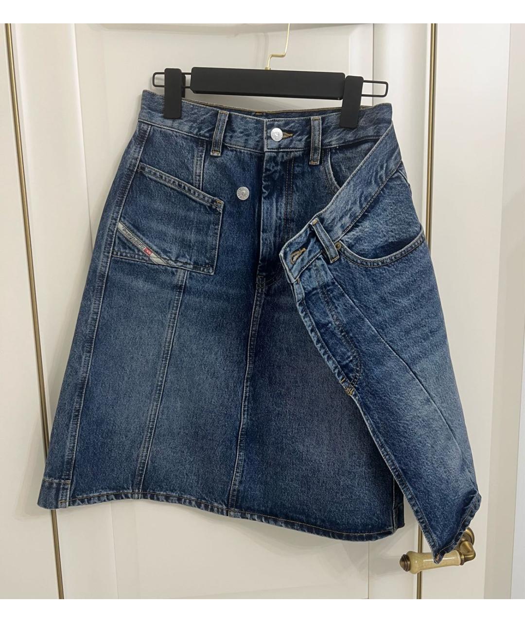 DIESEL Темно-синяя деним юбка миди, фото 2