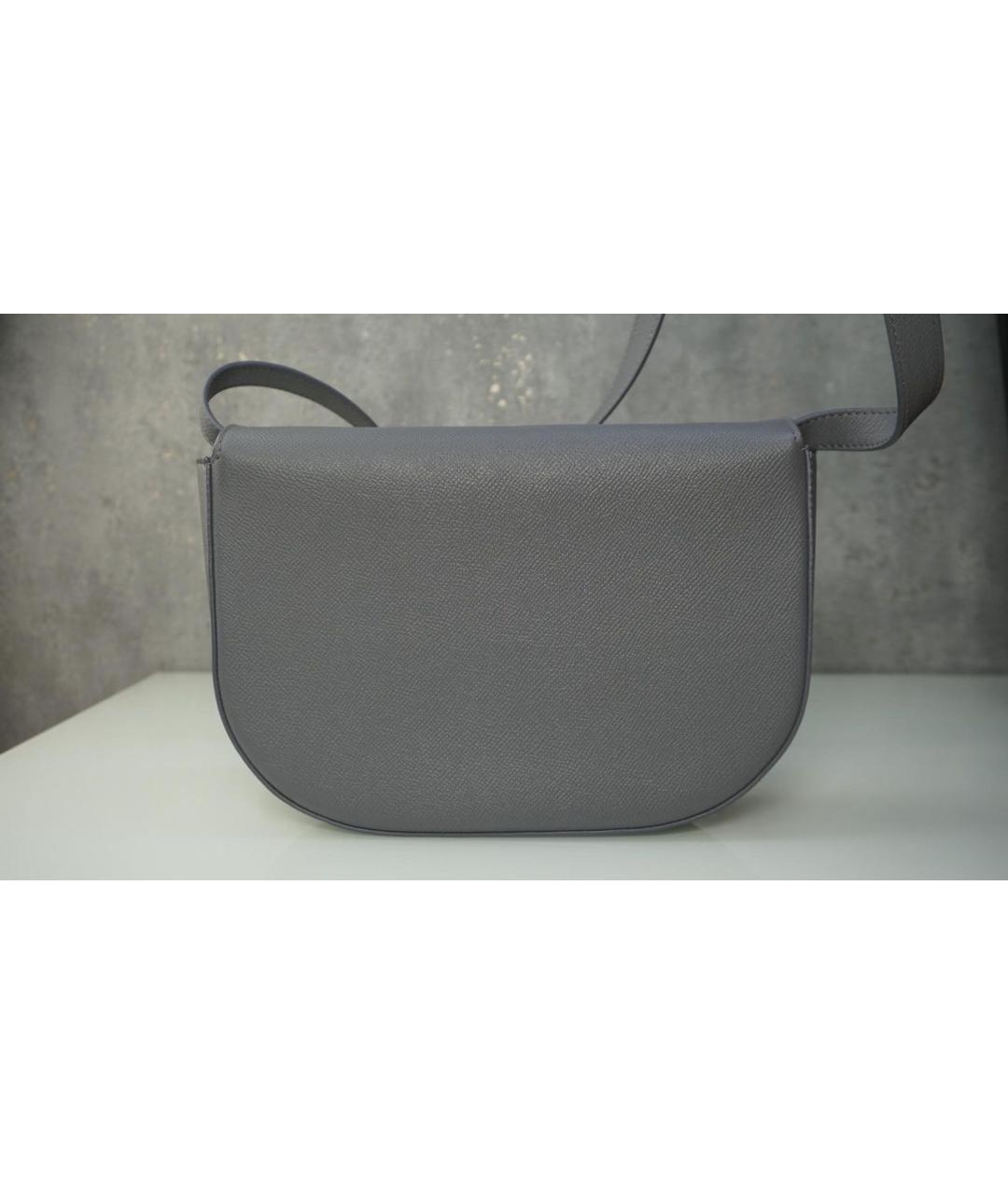 BALENCIAGA Серая кожаная сумка через плечо, фото 5