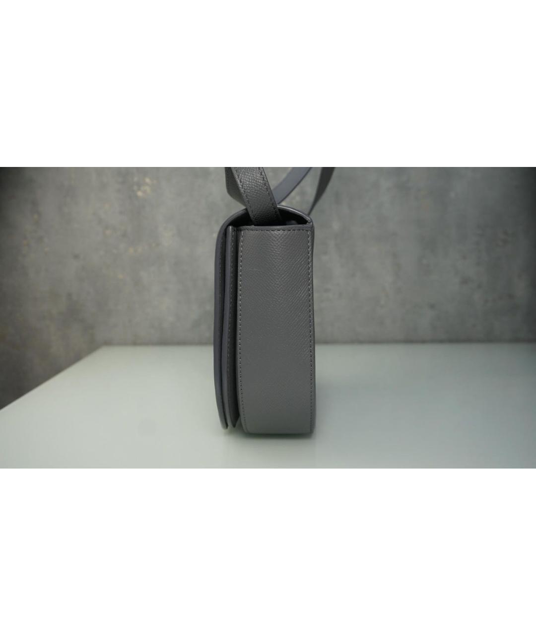 BALENCIAGA Серая кожаная сумка через плечо, фото 4