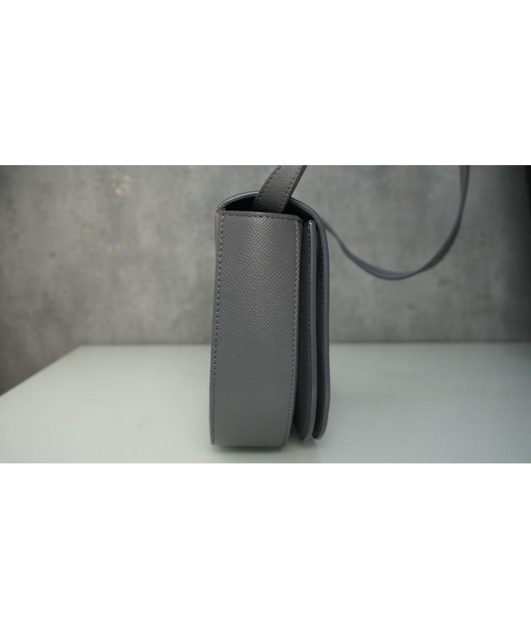 BALENCIAGA Серая кожаная сумка через плечо, фото 3