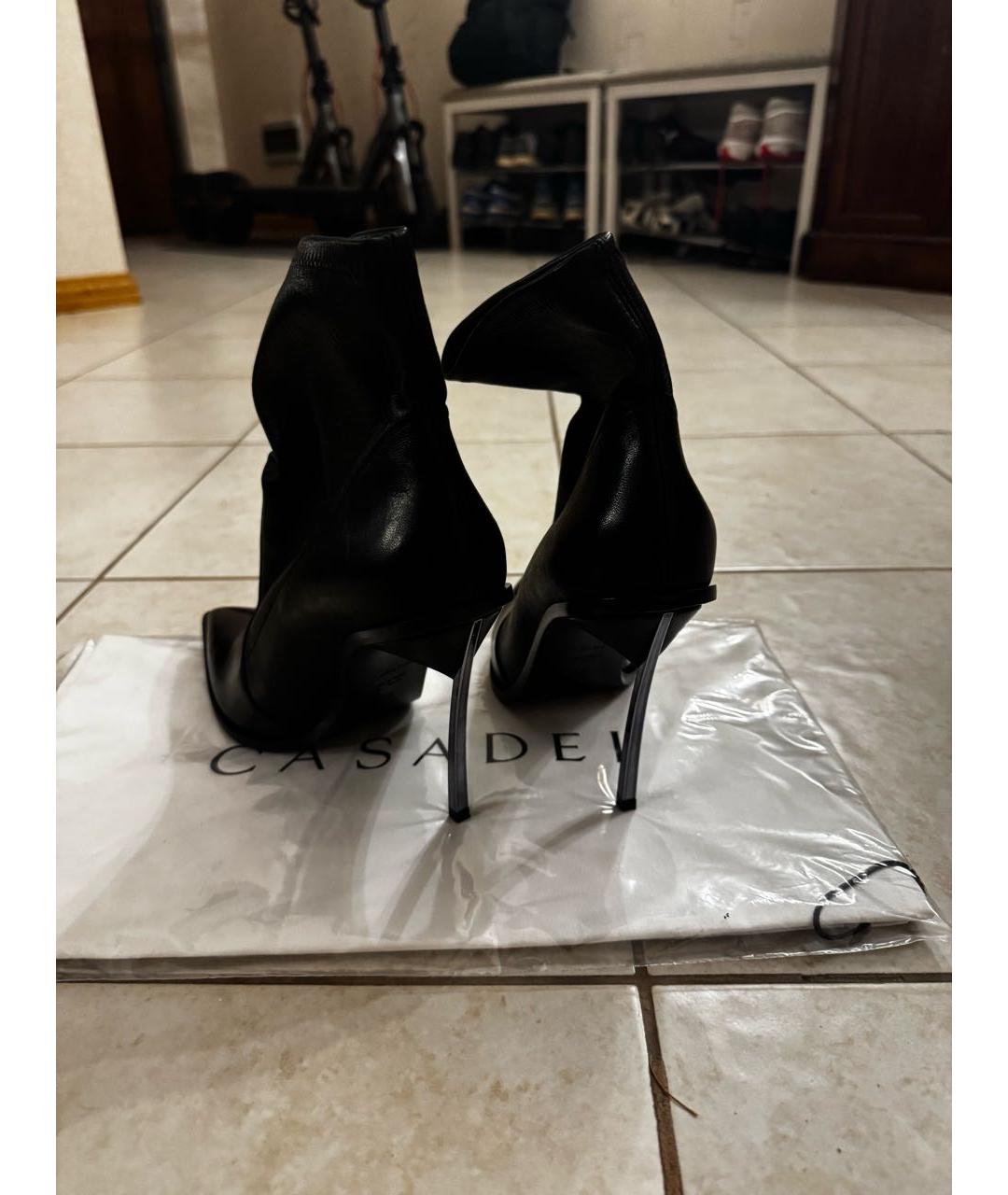 CASADEI Черные кожаные ботильоны, фото 4