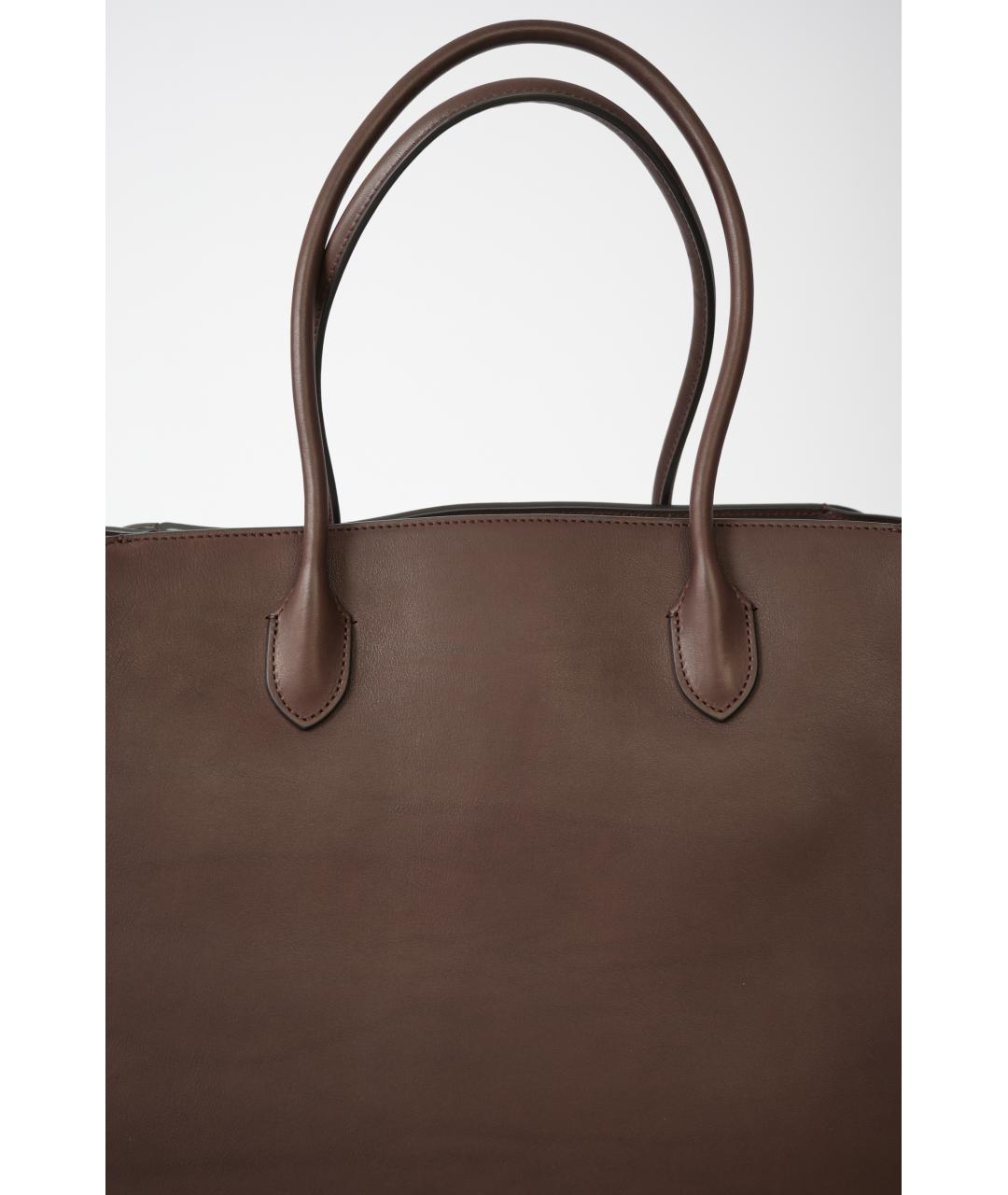 THE ROW Коричневая кожаная сумка тоут, фото 3