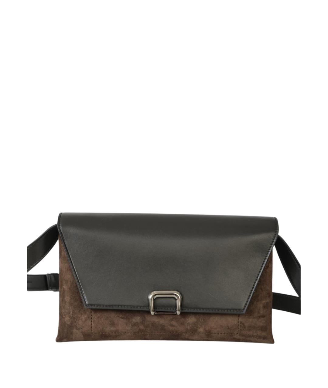 BRUNELLO CUCINELLI Черная кожаная сумка через плечо, фото 1