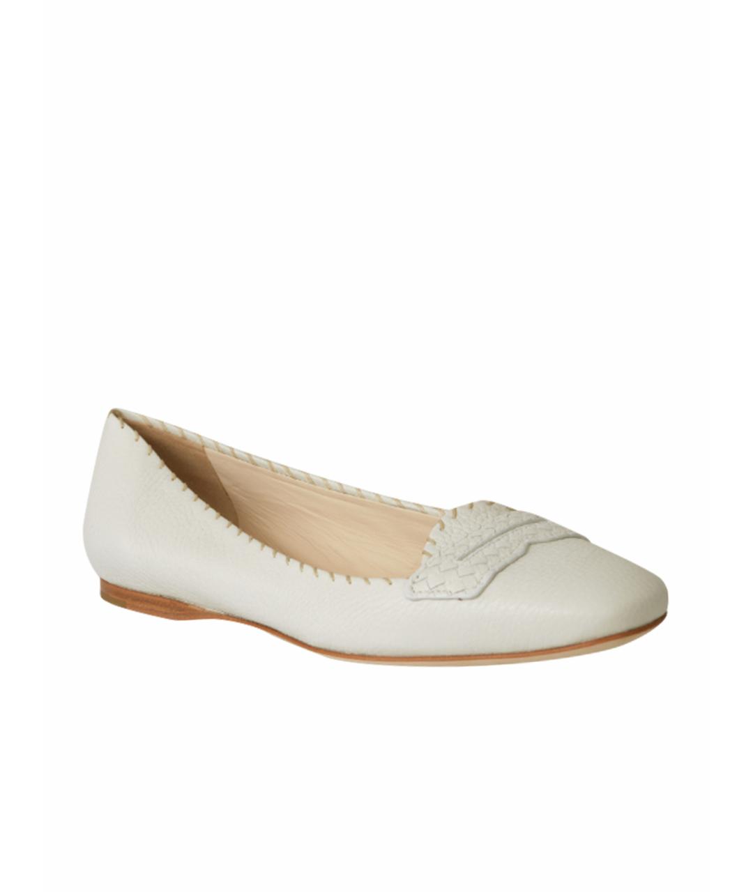 BOTTEGA VENETA Белые кожаные балетки, фото 1