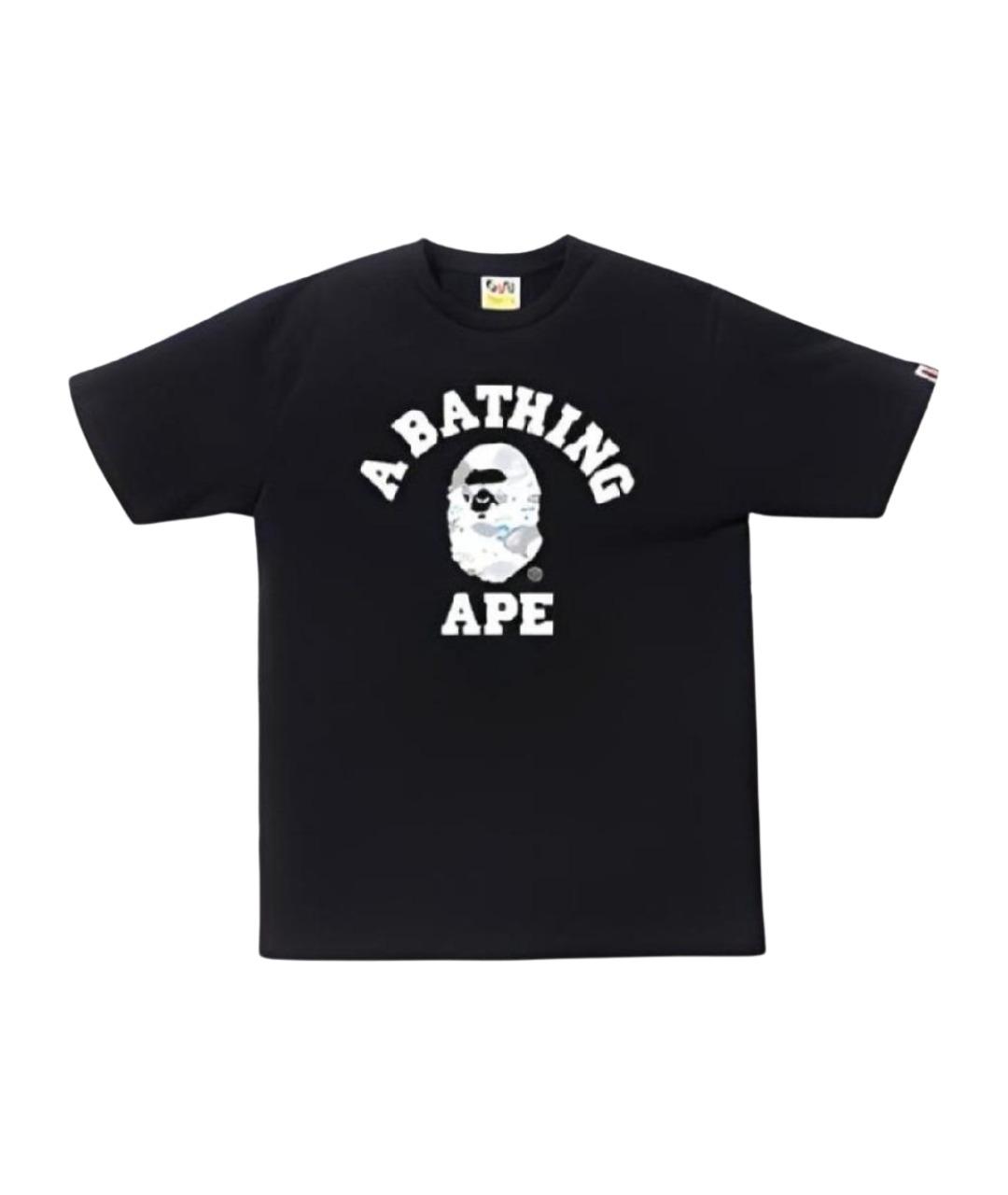 A BATHING APE Черная хлопковая футболка, фото 1