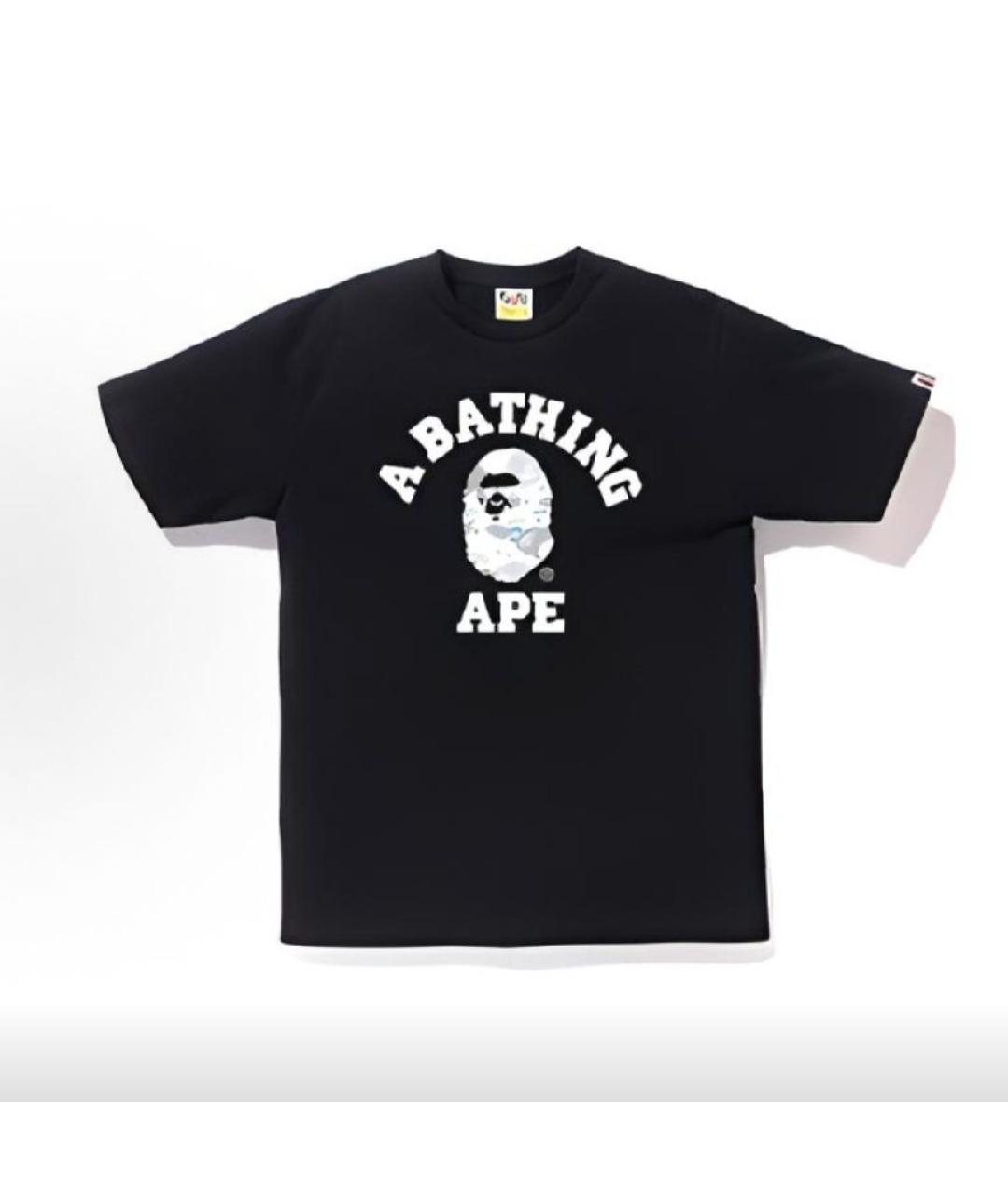 A BATHING APE Черная хлопковая футболка, фото 3