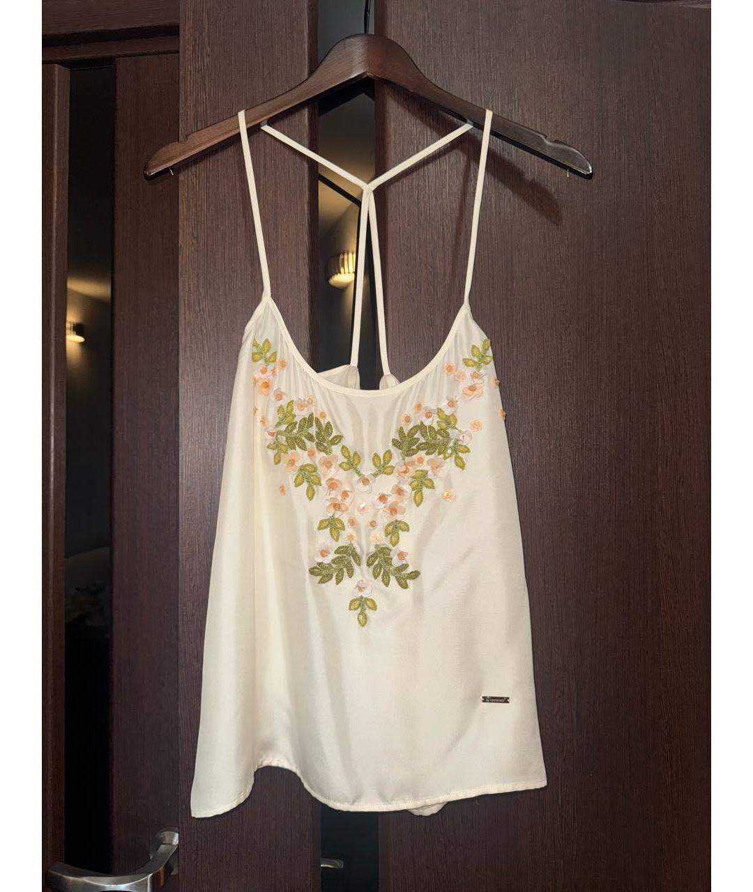 DSQUARED2 Белая шелковая майка, фото 8