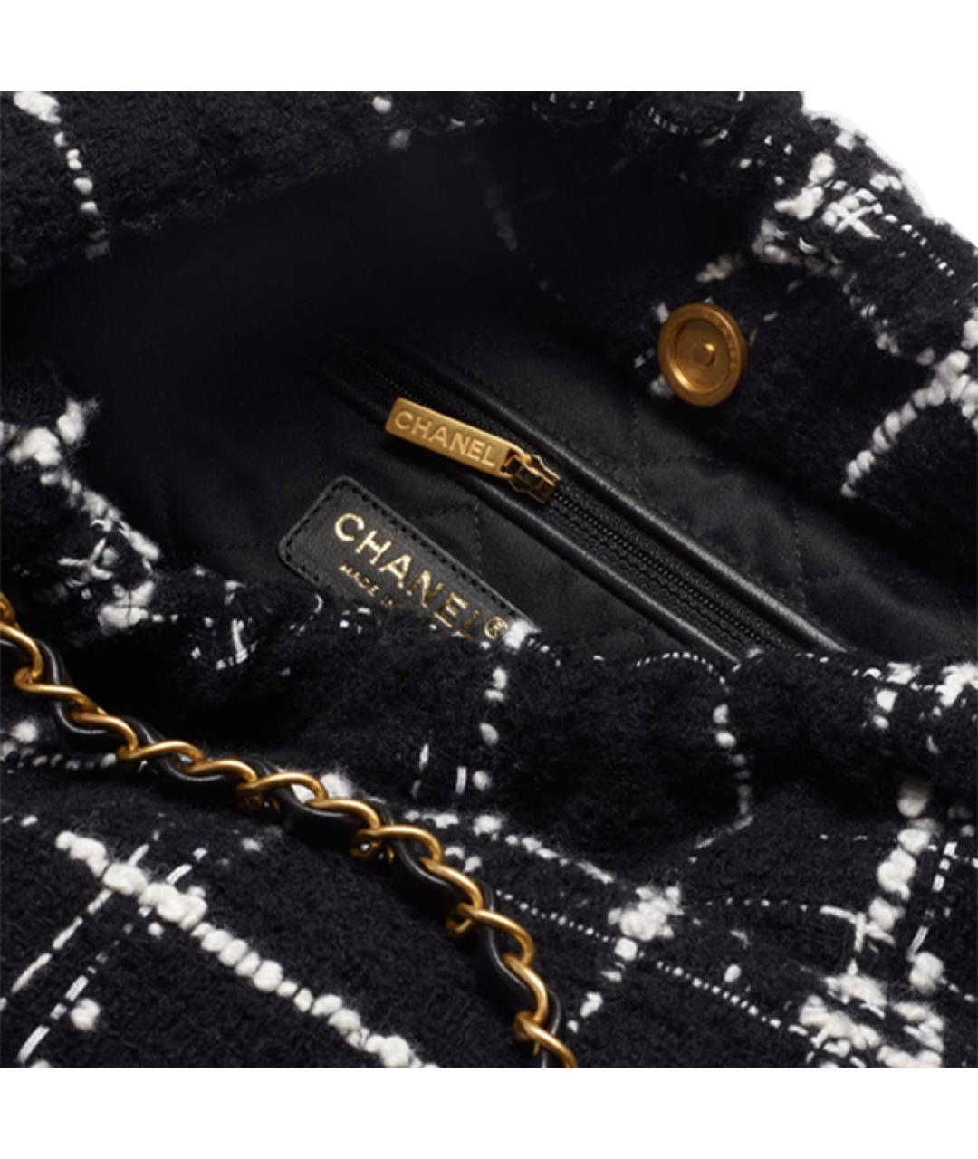 CHANEL Черная шерстяная сумка через плечо, фото 5