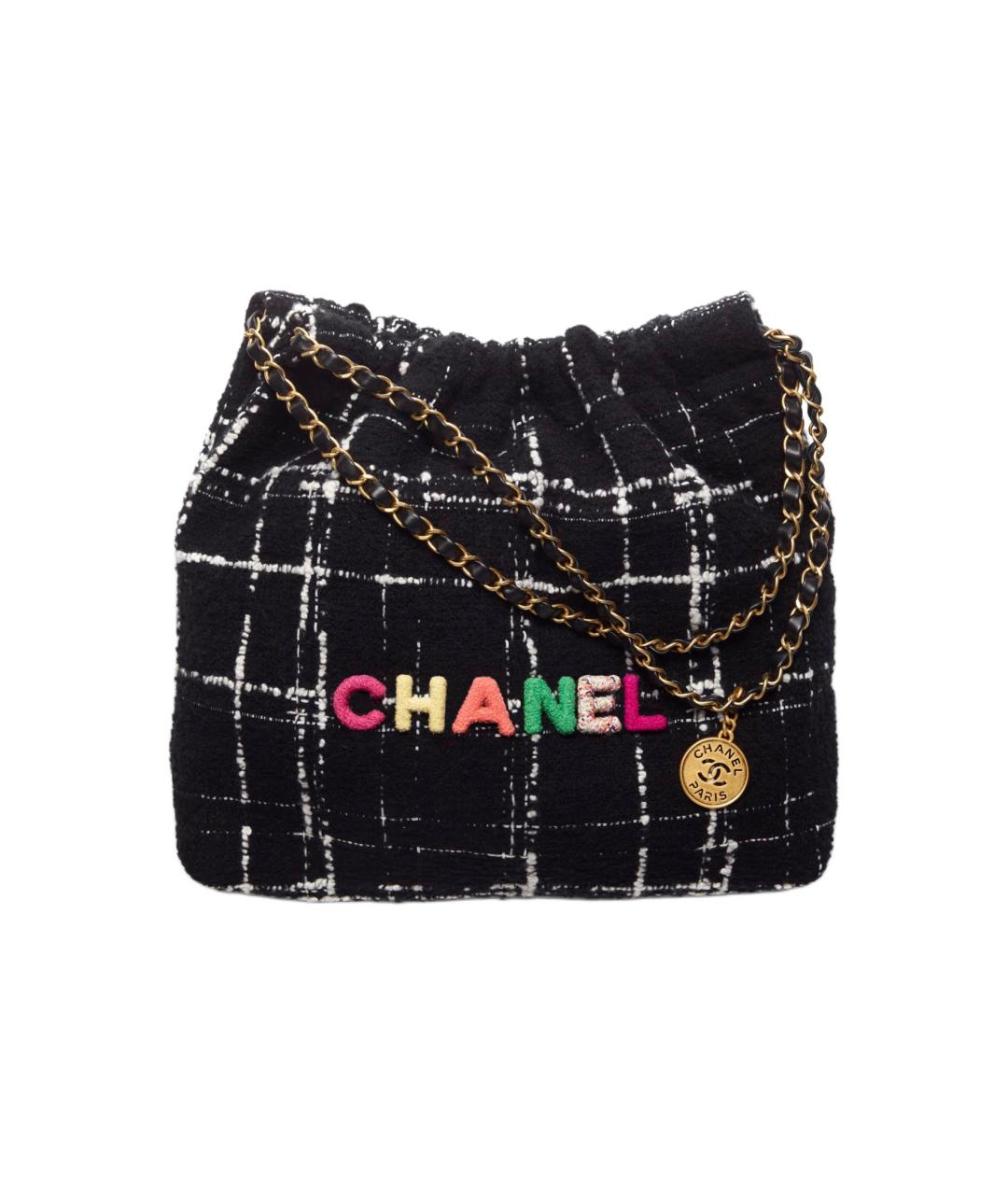 CHANEL Черная шерстяная сумка через плечо, фото 1