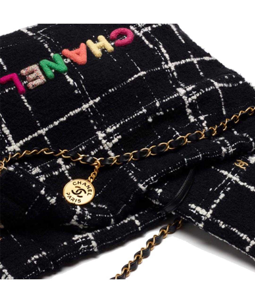 CHANEL Черная шерстяная сумка через плечо, фото 4