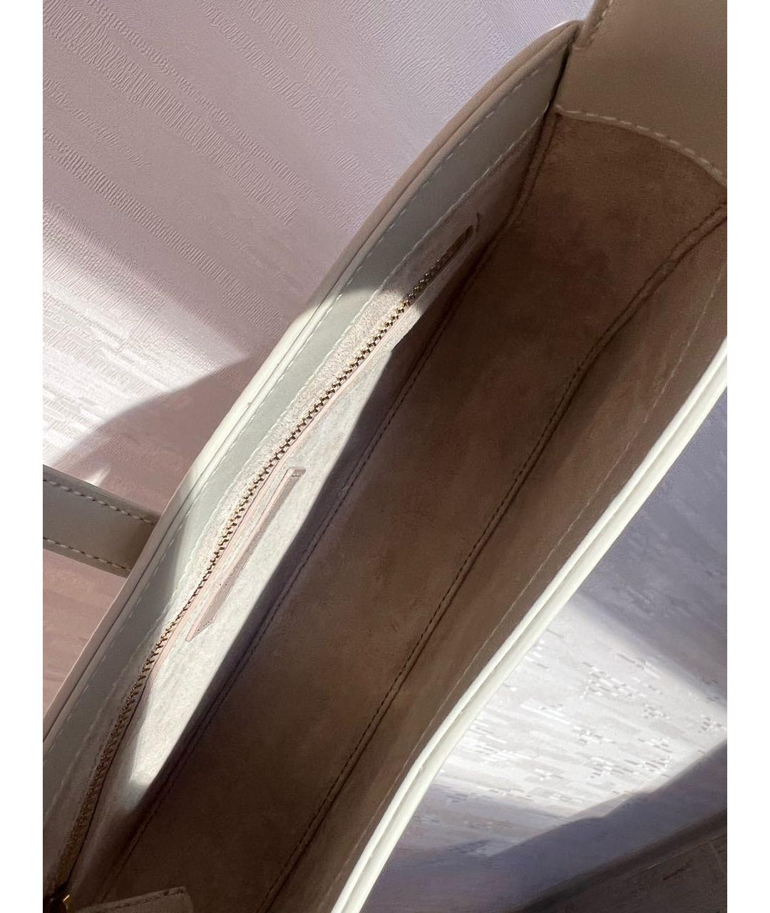 SAINT LAURENT Белая кожаная сумка с короткими ручками, фото 4