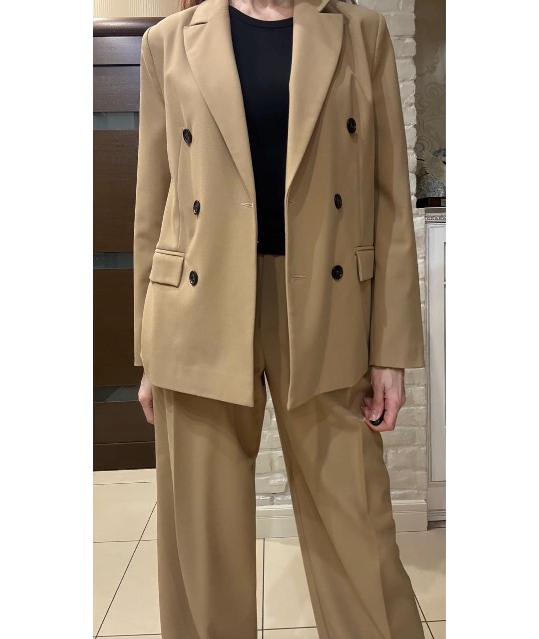 12 STOREEZ Горчичный вискозный костюм с брюками, фото 3