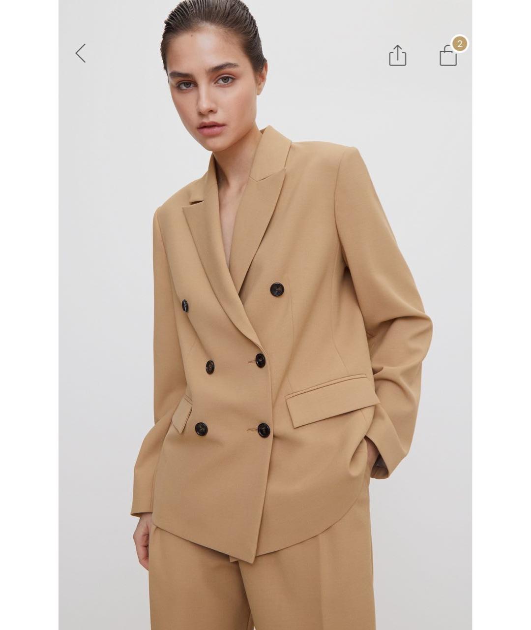 12 STOREEZ Горчичный вискозный костюм с брюками, фото 8