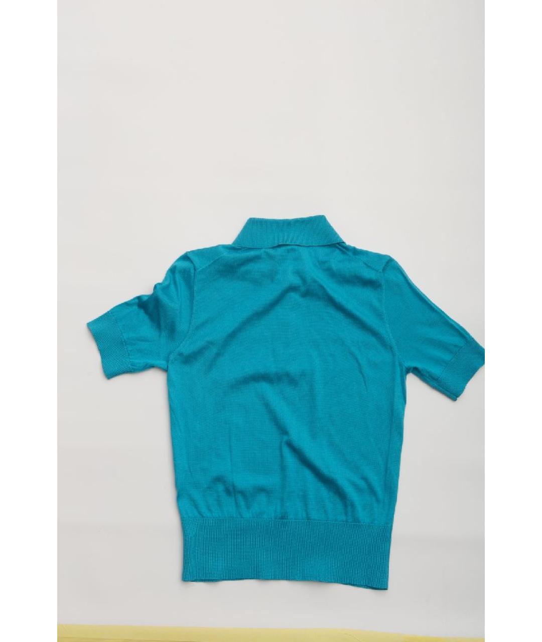 DOLCE&GABBANA Бирюзовая шелковая футболка, фото 3