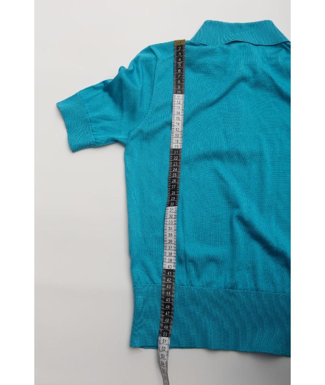 DOLCE&GABBANA Бирюзовая шелковая футболка, фото 5