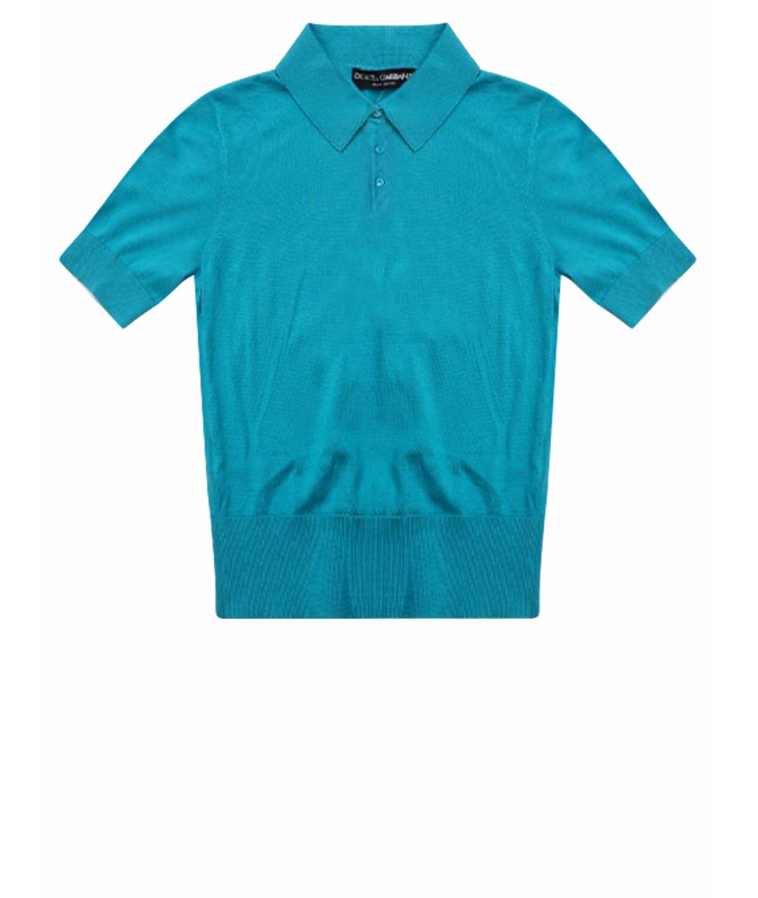 DOLCE&GABBANA Бирюзовая шелковая футболка, фото 1