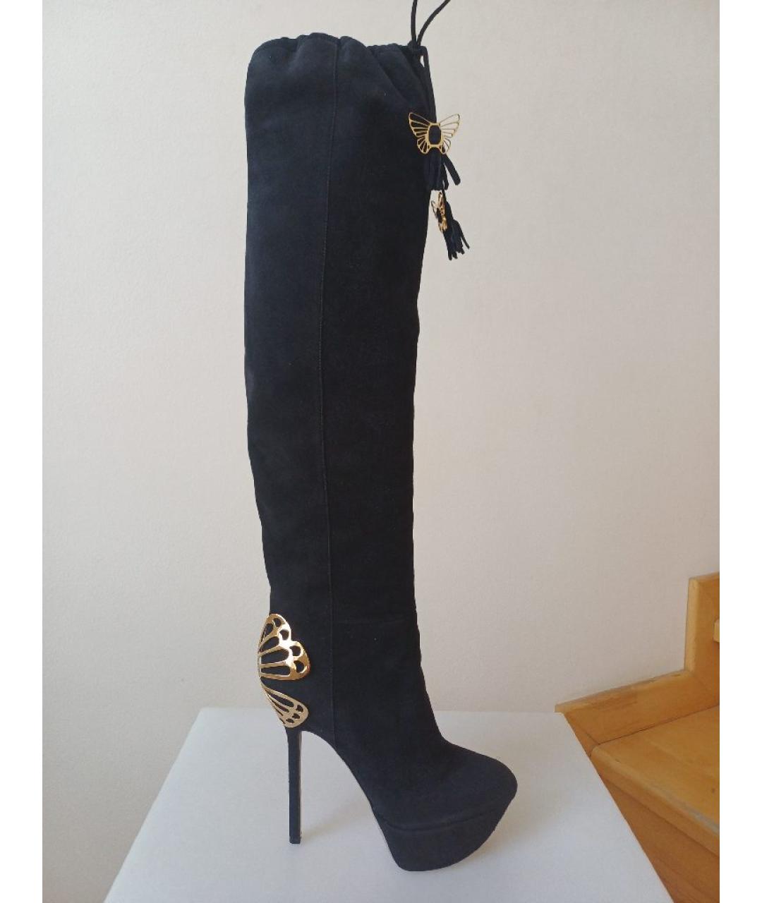 SERGIO ROSSI Черные замшевые ботфорты, фото 9