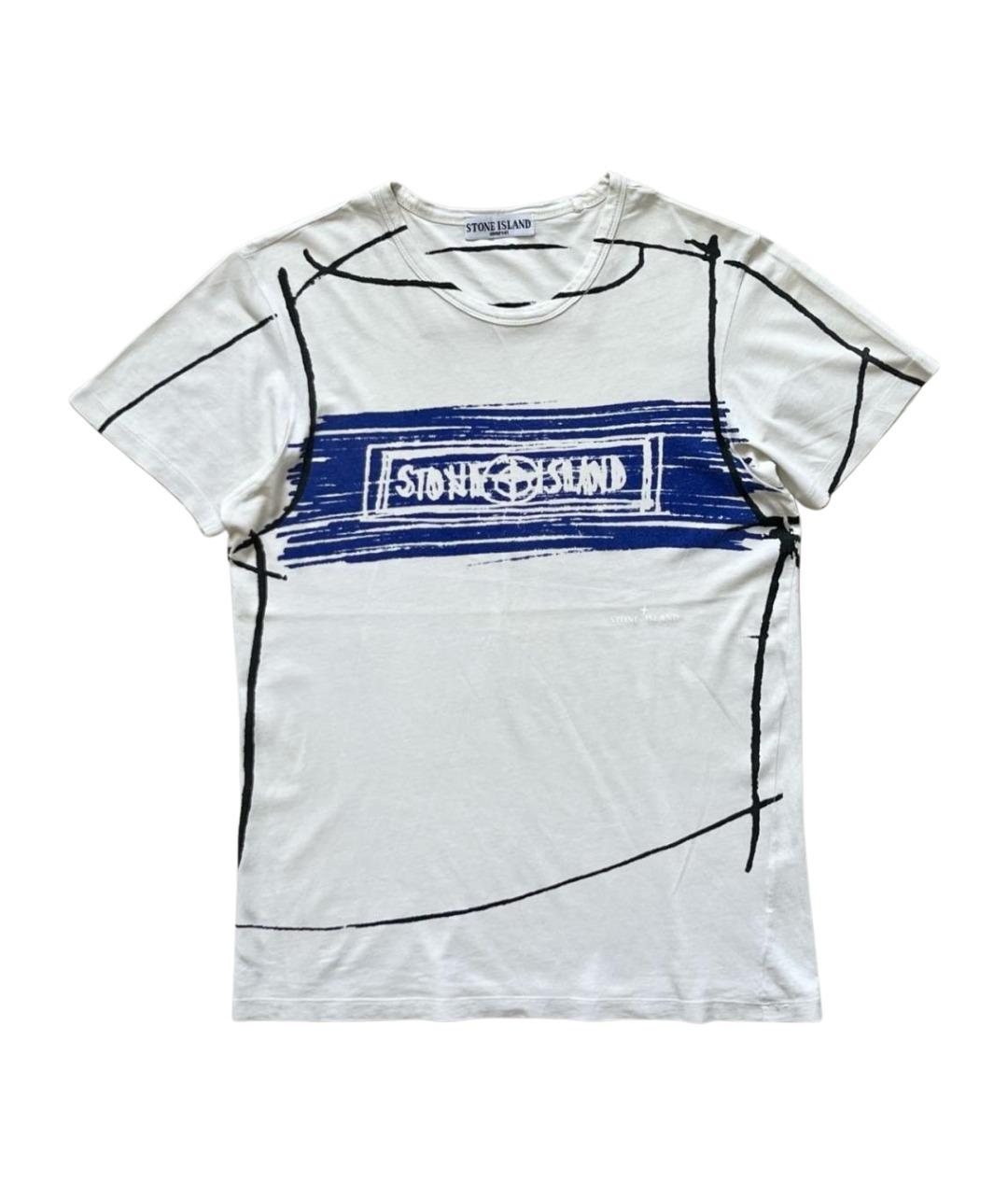 STONE ISLAND Белая хлопковая футболка, фото 1