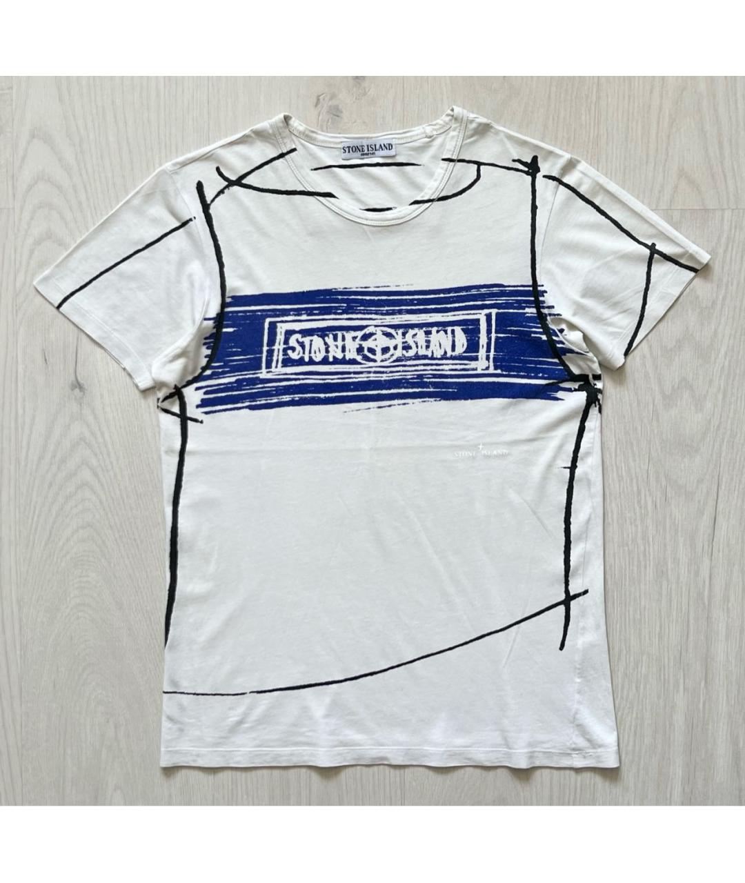 STONE ISLAND Белая хлопковая футболка, фото 8