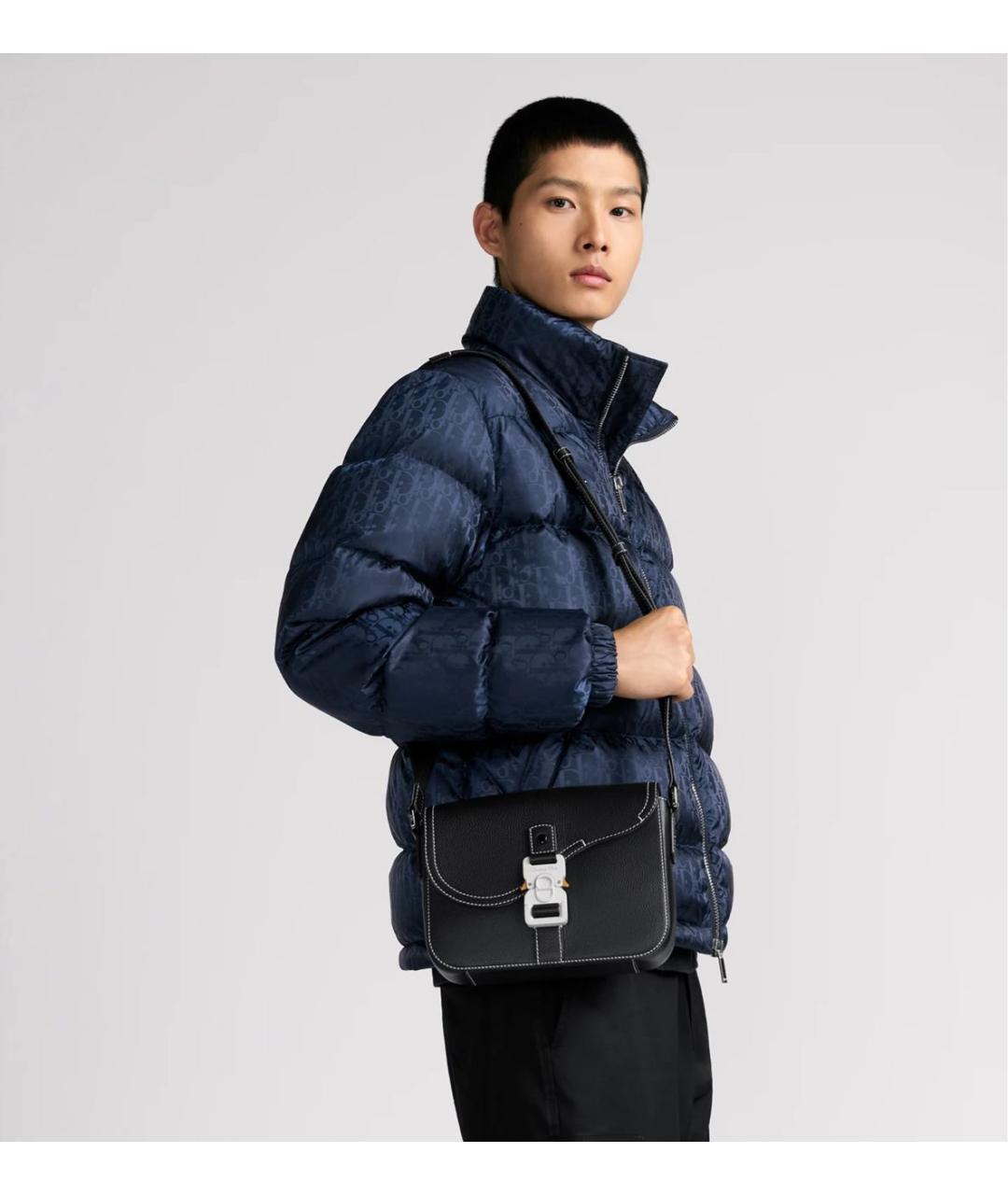 CHRISTIAN DIOR Черная кожаная сумка на плечо, фото 2