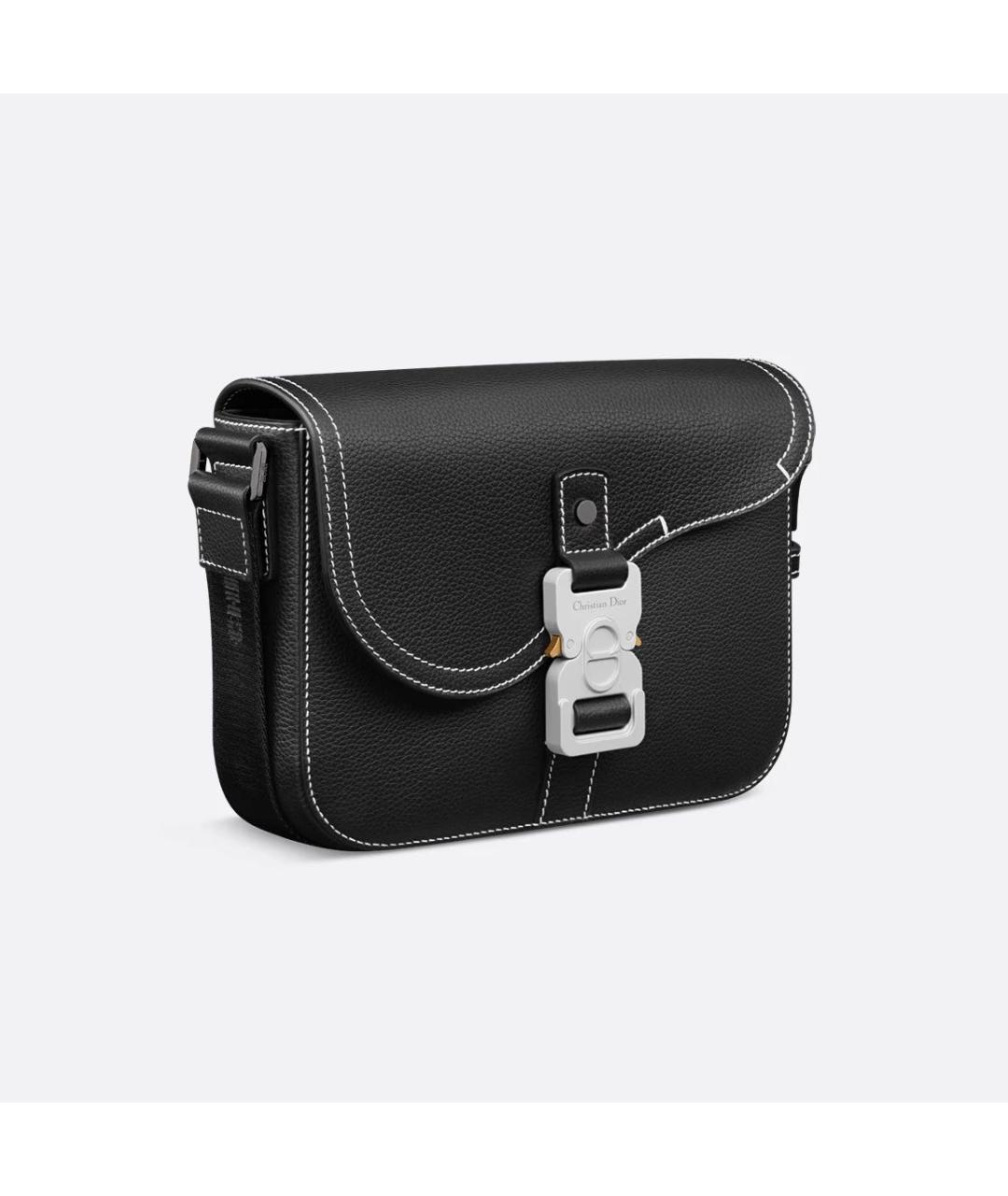 CHRISTIAN DIOR Черная кожаная сумка на плечо, фото 4