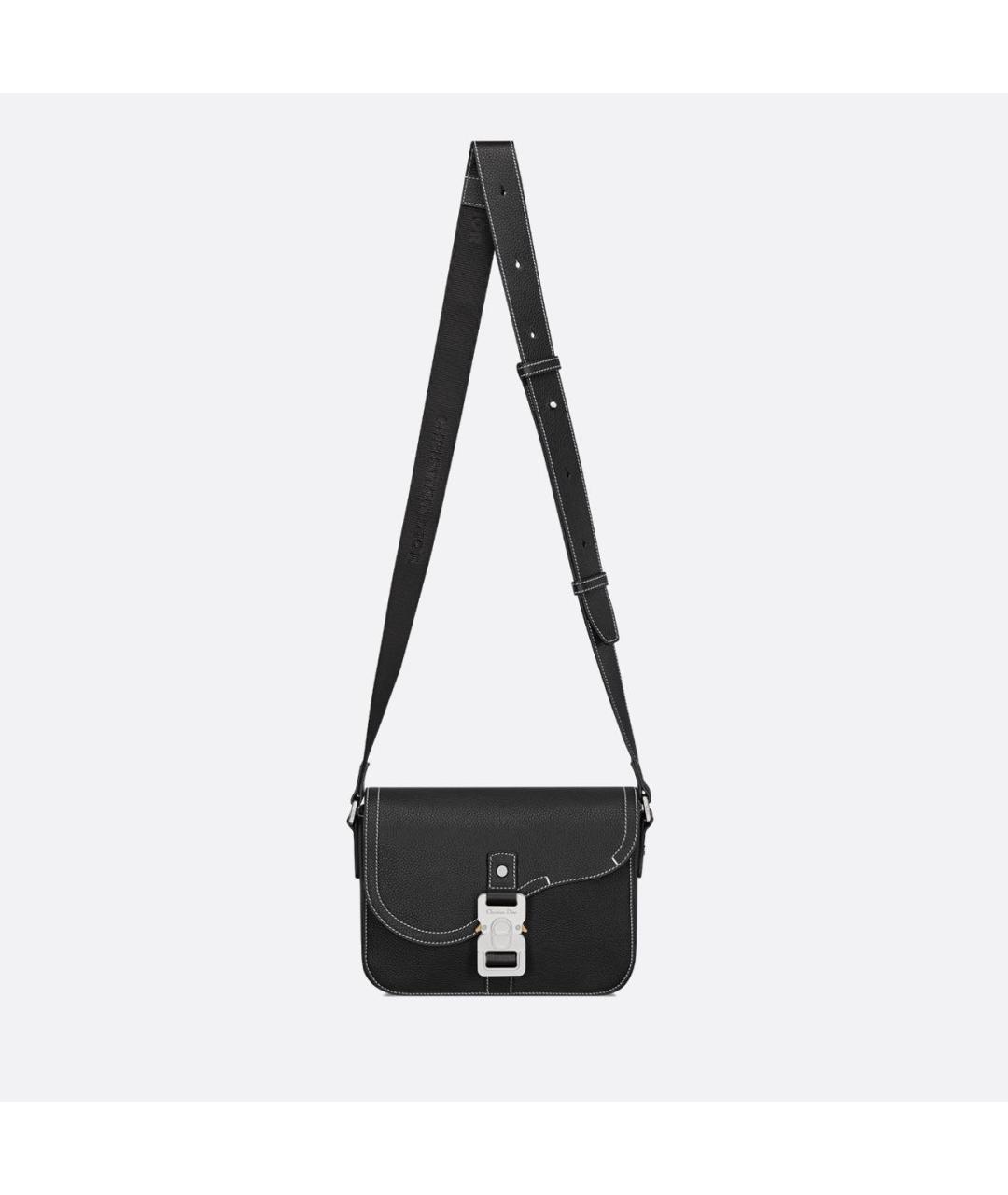 CHRISTIAN DIOR Черная кожаная сумка на плечо, фото 5