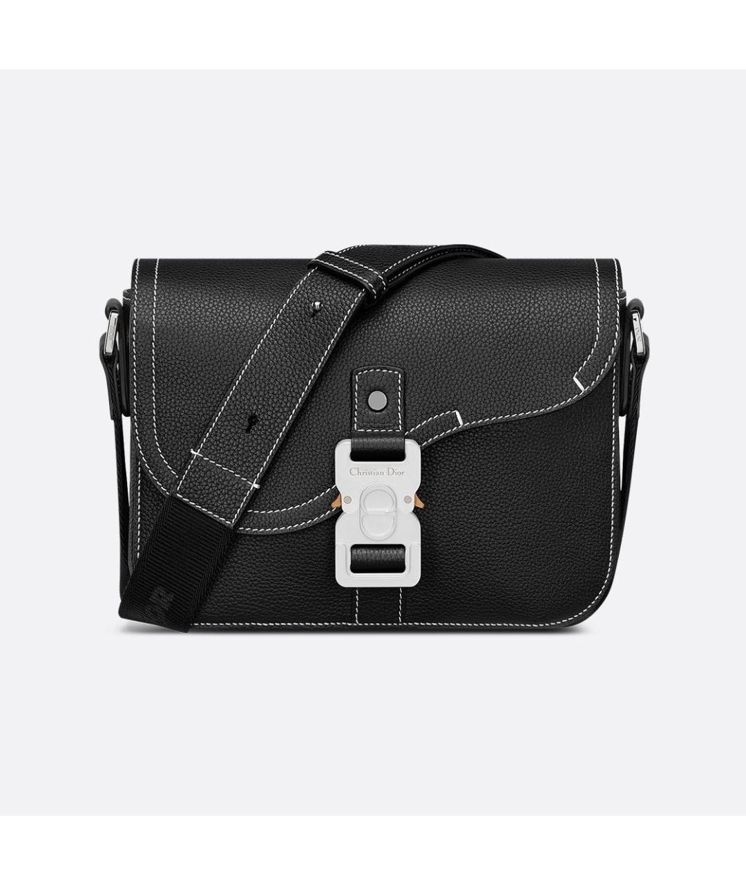 CHRISTIAN DIOR Черная кожаная сумка на плечо, фото 7