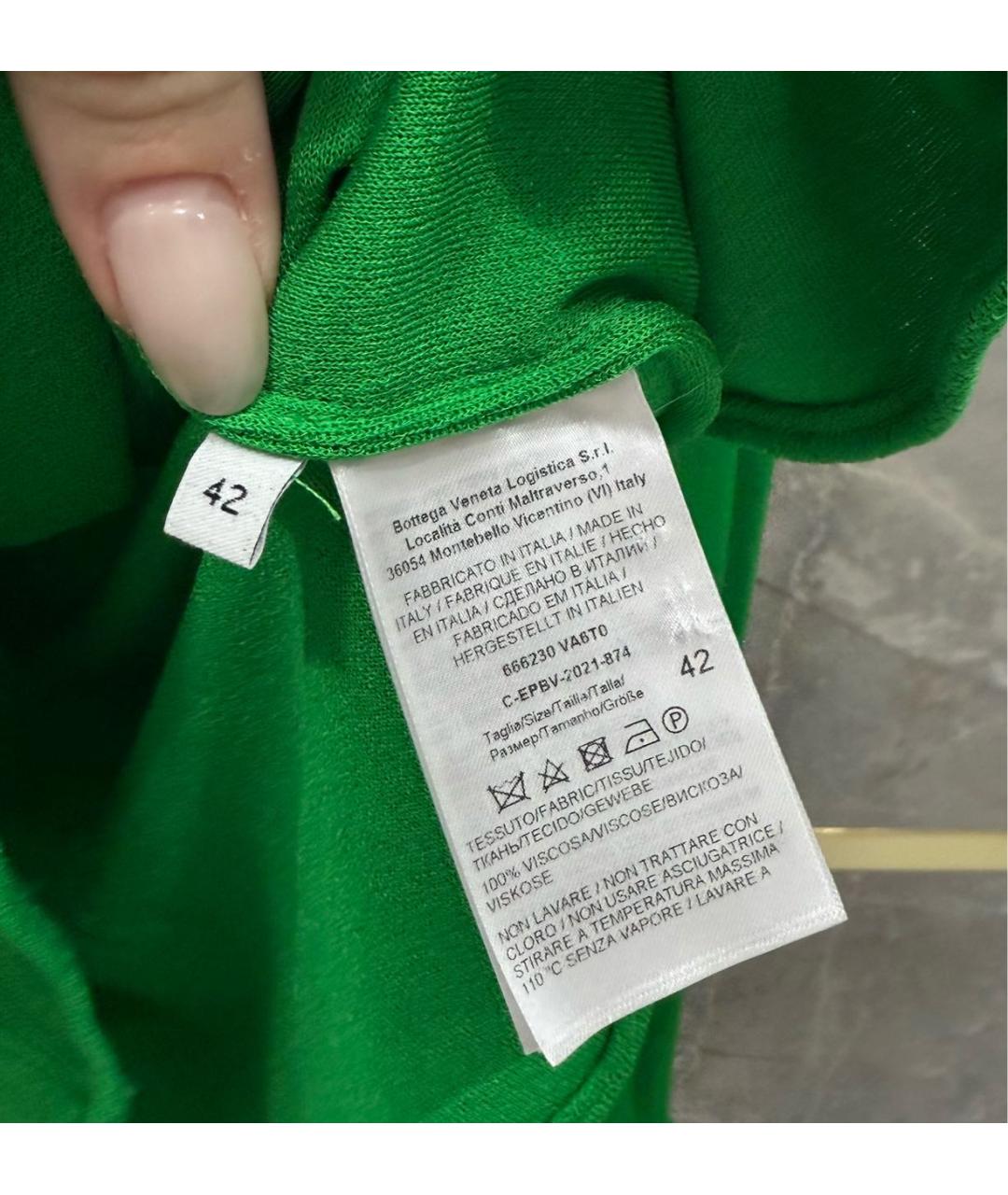 BOTTEGA VENETA Зеленая вискозная рубашка, фото 5