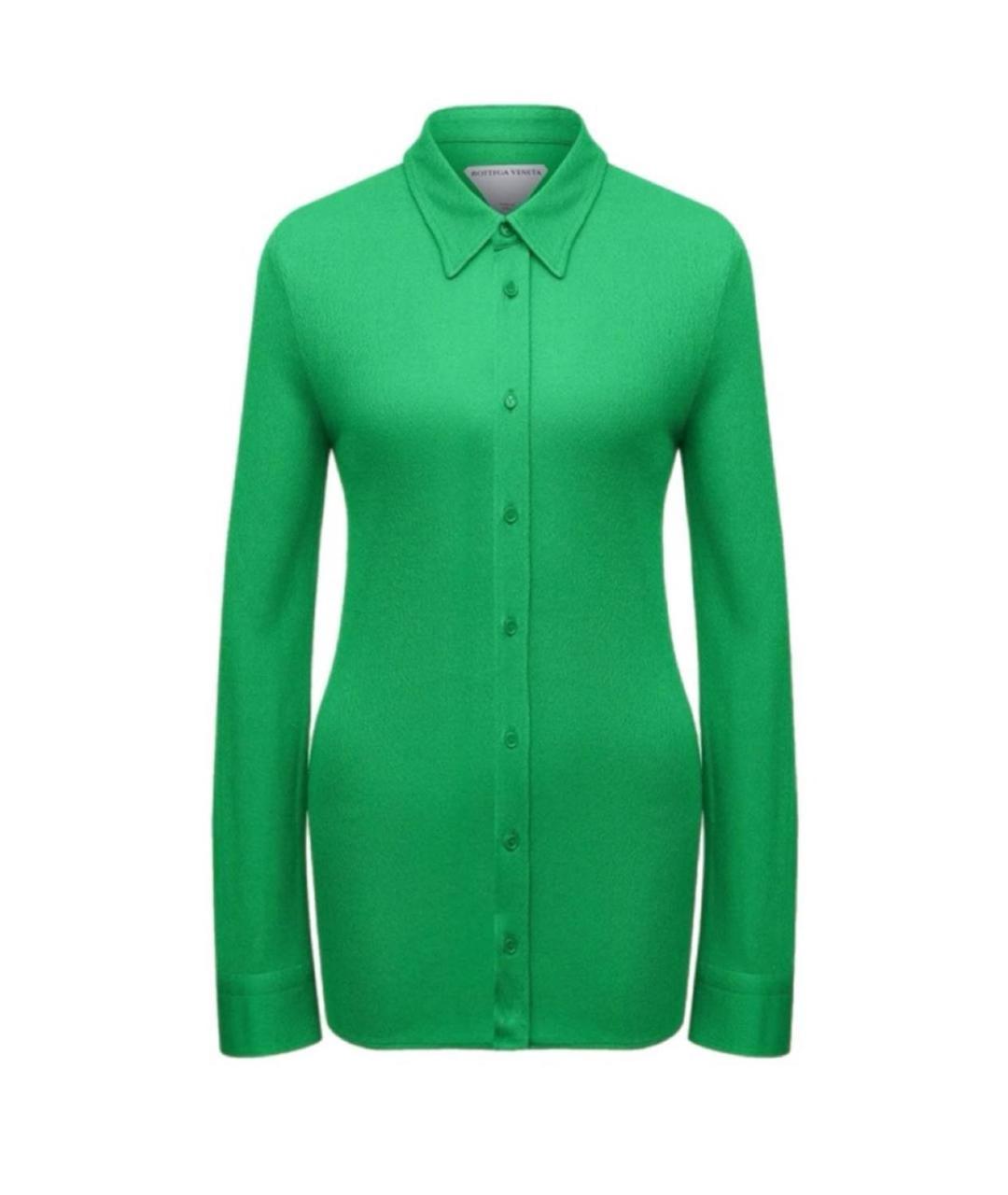 BOTTEGA VENETA Зеленая вискозная рубашка, фото 1