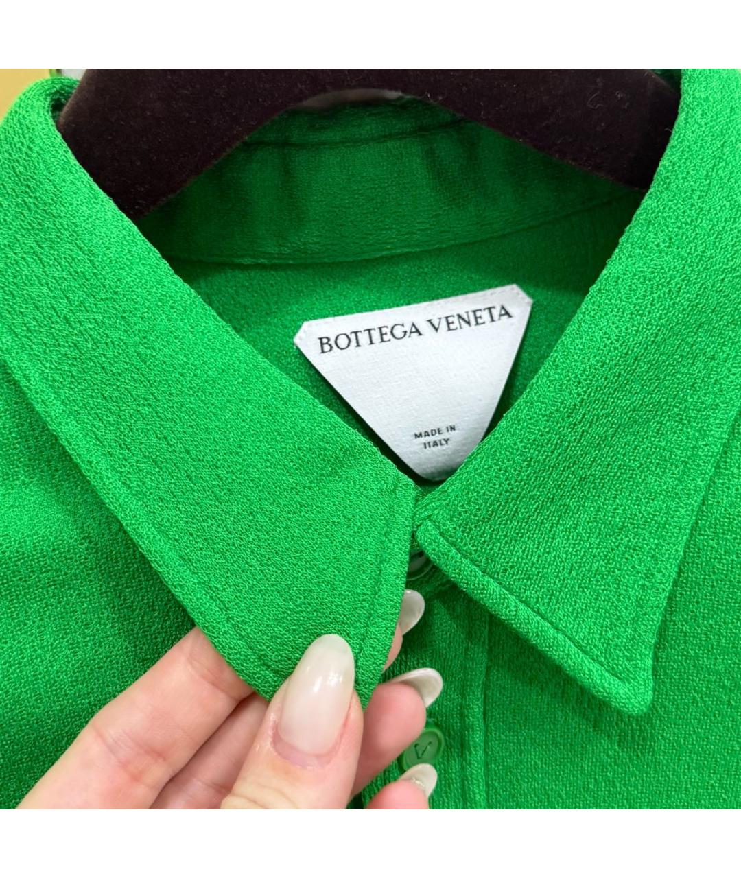 BOTTEGA VENETA Зеленая вискозная рубашка, фото 3