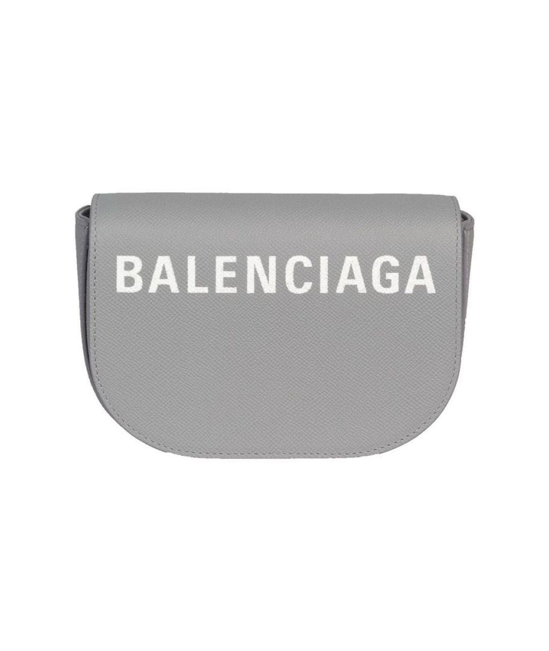 BALENCIAGA Серая кожаная сумка через плечо, фото 1