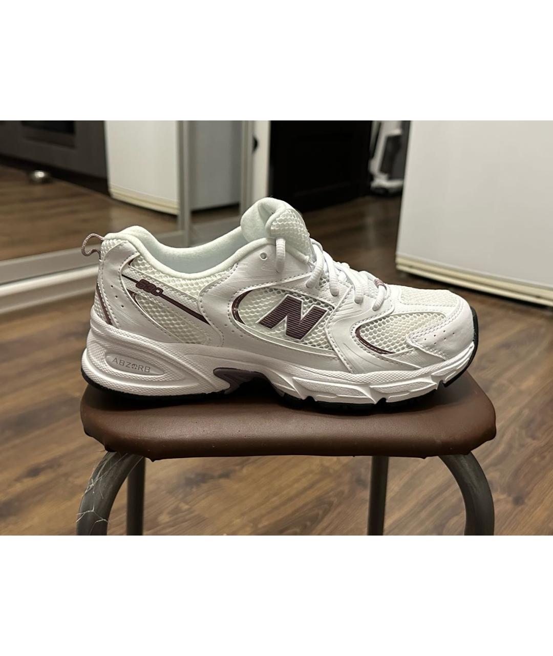 NEW BALANCE Белые текстильные кроссовки, фото 2